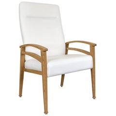 Dent Flex Back Wood-Look Metal Chair